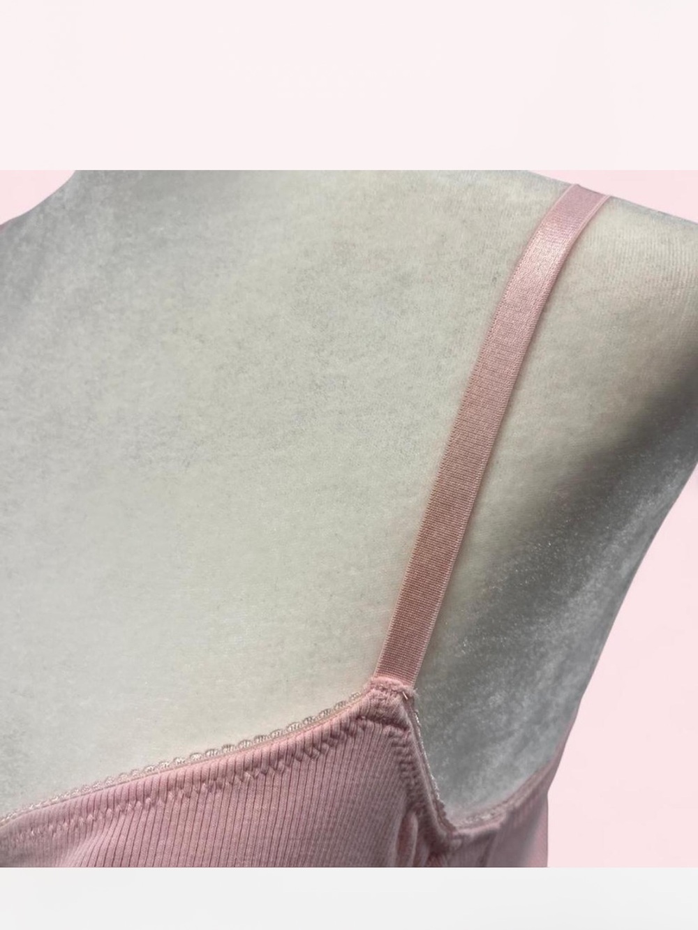 Pink Ribbed Longline Bralette Top - Picture 7 of 8